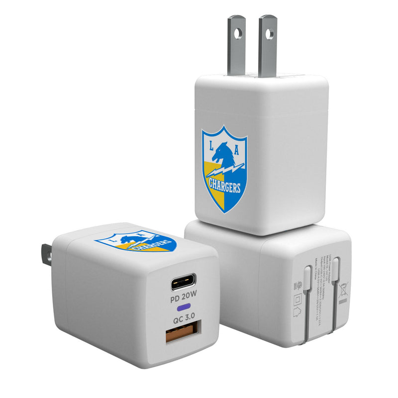 Los Angeles Chargers Historic Collection Insignia USB A/C Charger