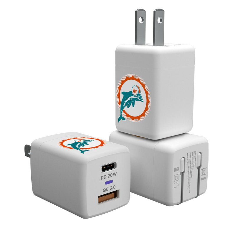 Miami Dolphins 1966-1973 Historic Collection Insignia USB A/C Charger