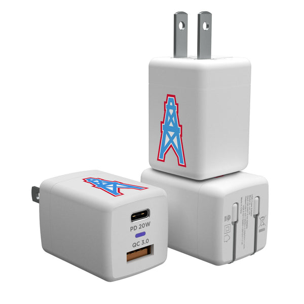 Houston Oilers Historic Collection Insignia USB A/C Charger