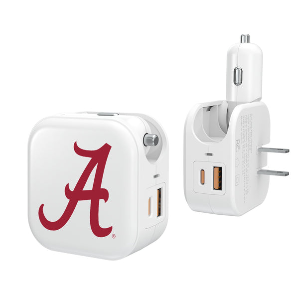 University of Alabama Crimson Tide Script A Insignia 2 in 1 USB Charger