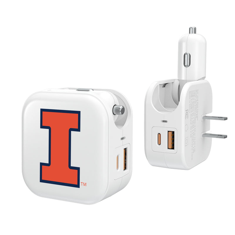 University of Illinois Fighting Illini Insignia 2 in 1 USB Charger