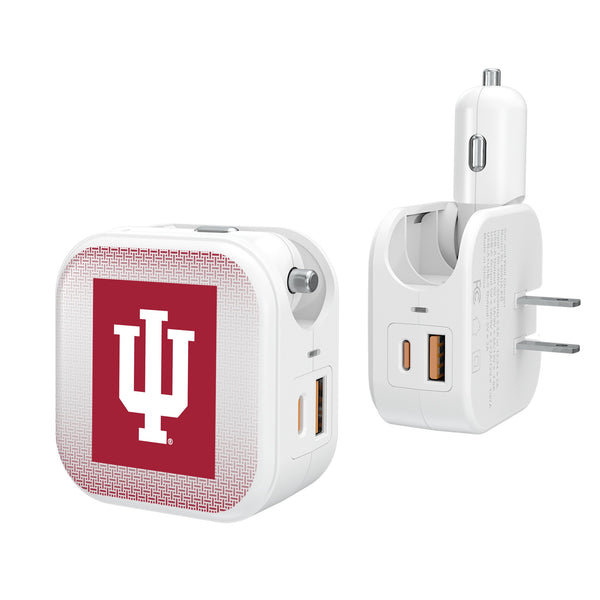 Indiana University Hoosiers Linen 2 in 1 USB Charger