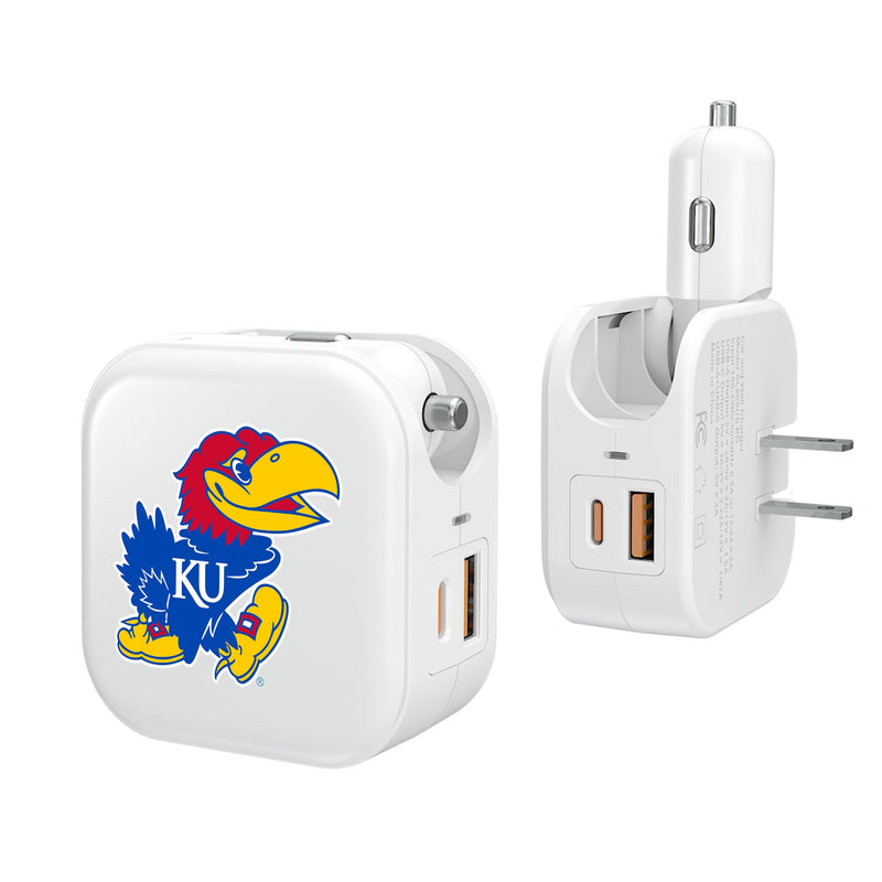 University of Kansas Jayhawks Insignia 2 in 1 USB Charger