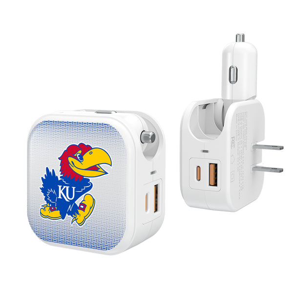 University of Kansas Jayhawks Linen 2 in 1 USB Charger