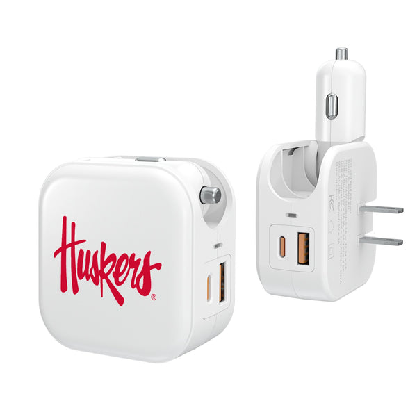 University of Nebraska Huskers Insignia 2 in 1 USB Charger