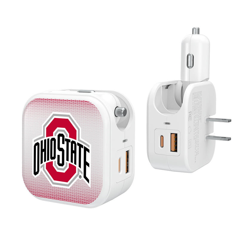 Ohio State University Buckeyes Linen 2 in 1 USB Charger