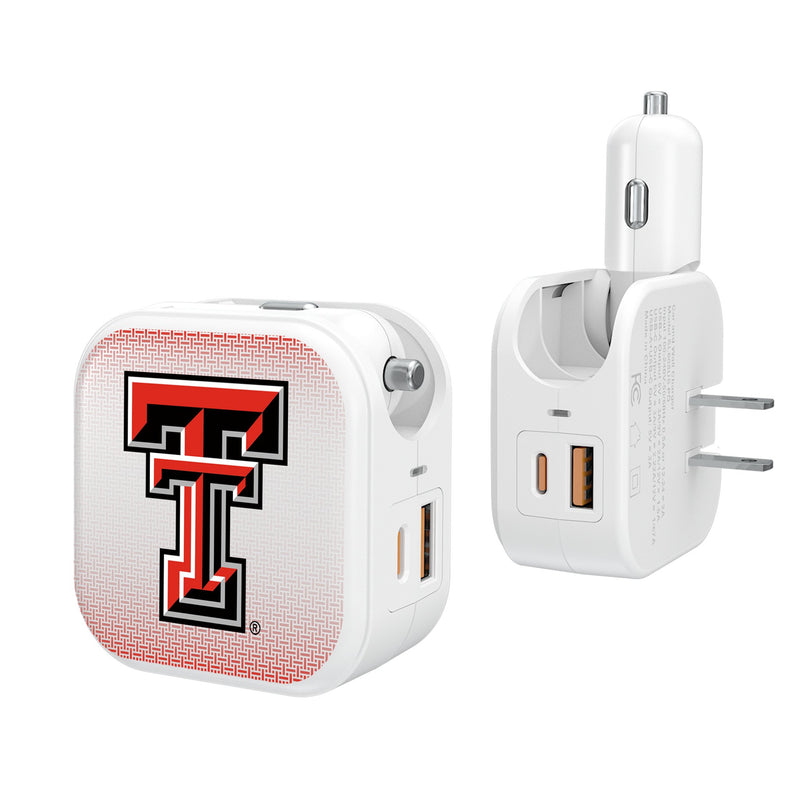 Texas Tech Red Raiders Linen 2 in 1 USB Charger