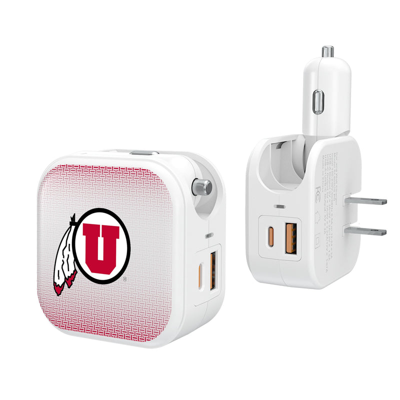 University of Utah Utes Linen 2 in 1 USB Charger