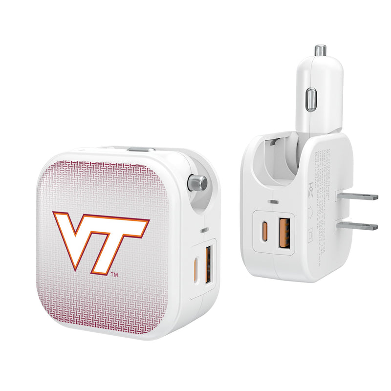 Virginia Tech Hokies Linen 2 in 1 USB Charger