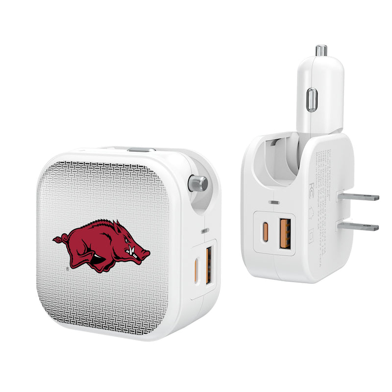 University of Arkansas Fayetteville Razorbacks Linen 2 in 1 USB Charger