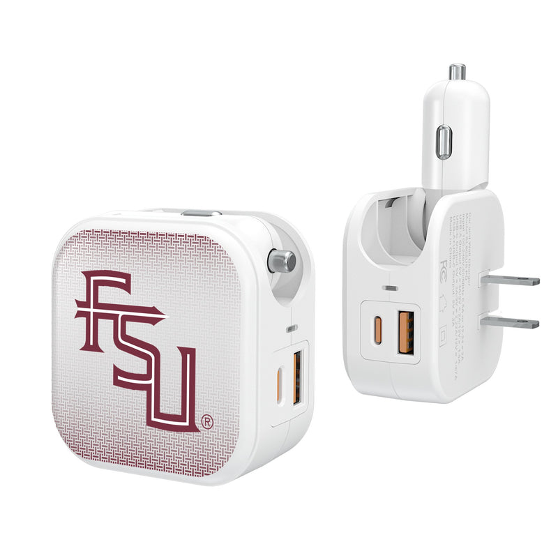 Florida State University Seminoles Athletic Wordmark Linen 2 in 1 USB Charger