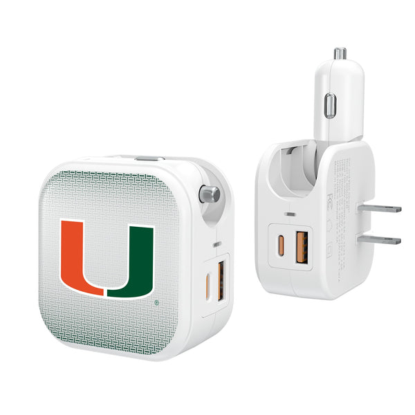 University of Miami Hurricanes Linen 2 in 1 USB Charger