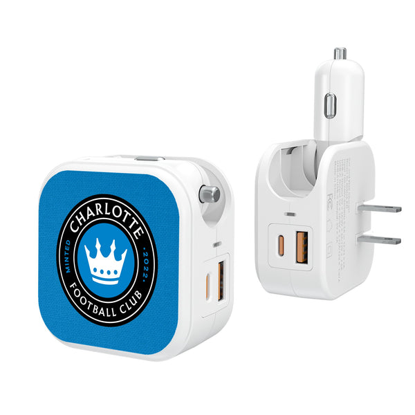 Charlotte FC  Solid 2 in 1 USB Charger