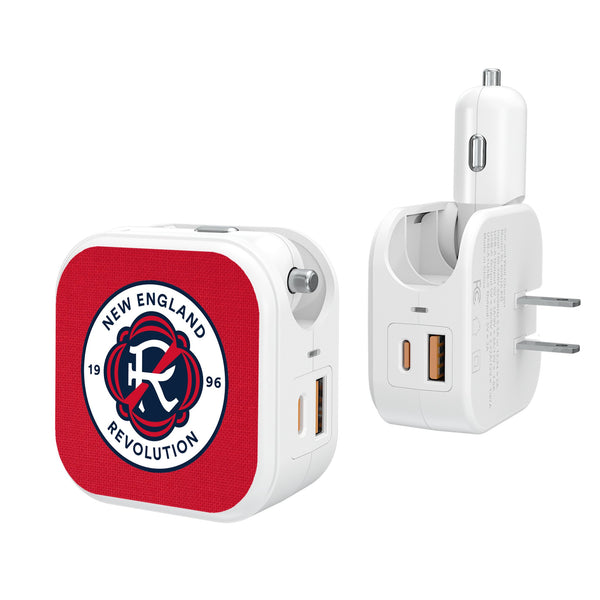 New England Revolution  Solid 2 in 1 USB Charger