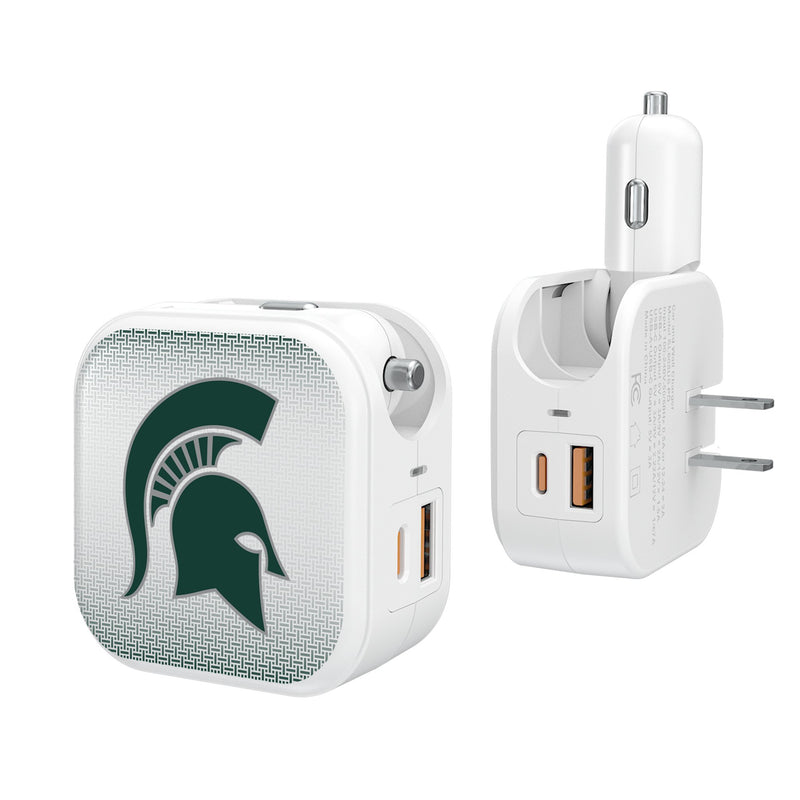 Michigan State University Spartans Linen 2 in 1 USB Charger