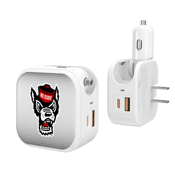 North Carolina State University Wolfpack Linen 2 in 1 USB Charger