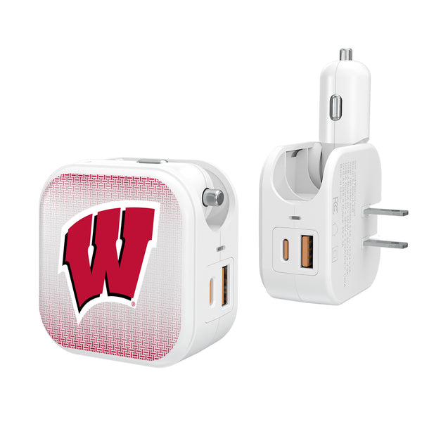 University of Wisconsin Badgers Linen 2 in 1 USB Charger