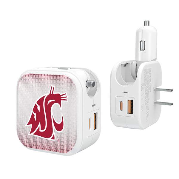 Washington State University Cougars Linen 2 in 1 USB Charger