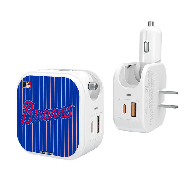 Atlanta Braves Home 2012 - Cooperstown Collection Pinstripe 2 in 1 USB Charger