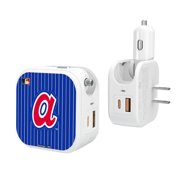 Atlanta Braves 1972-1980 - Cooperstown Collection Pinstripe 2 in 1 USB Charger