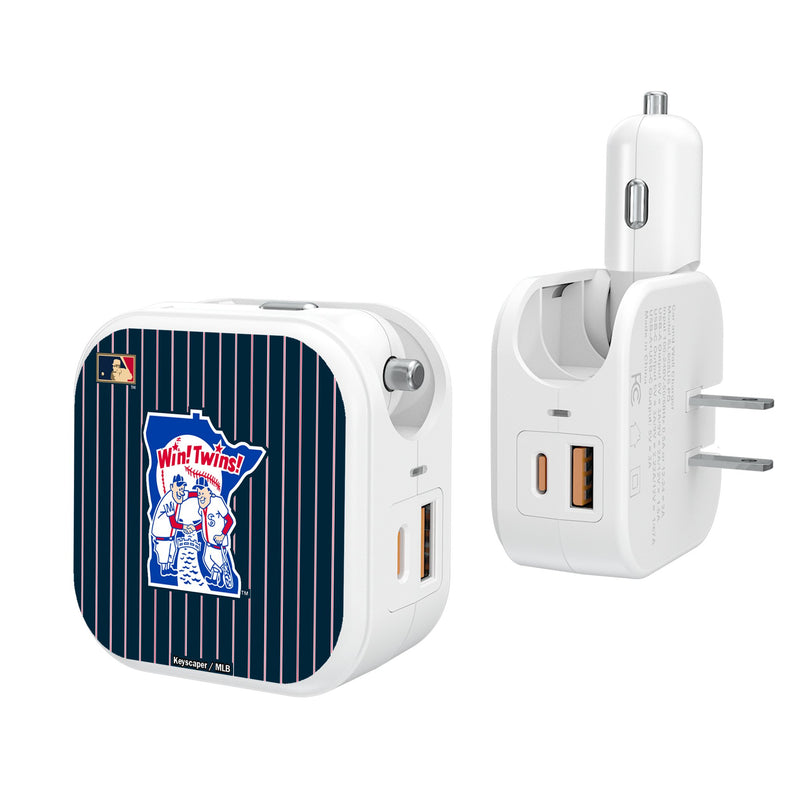 Minnesota Twins 1976-1986 - Cooperstown Collection Pinstripe 2 in 1 USB Charger