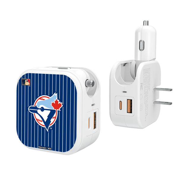 Toronto Blue Jays 1977-1988 - Cooperstown Collection Pinstripe 2 in 1 USB Charger