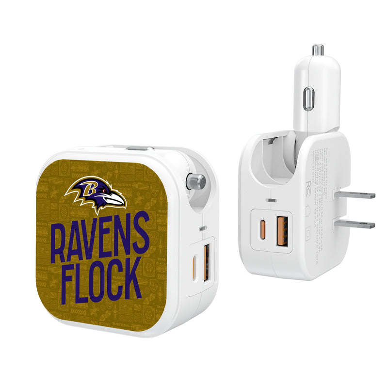 Baltimore Ravens 2024 Illustrated Limited Edition 2 in 1 USB Charger