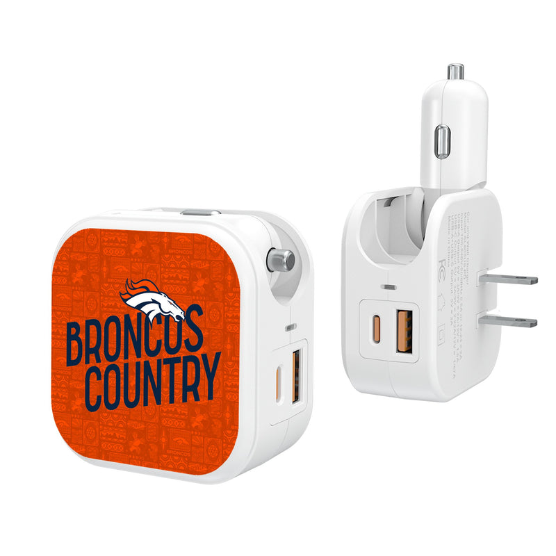 Denver Broncos 2024 Illustrated Limited Edition 2 in 1 USB Charger