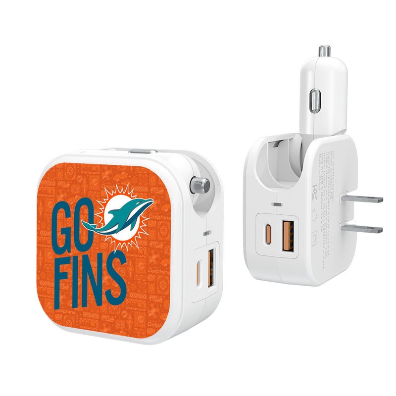 Miami Dolphins 2024 Illustrated Limited Edition 2 in 1 USB Charger