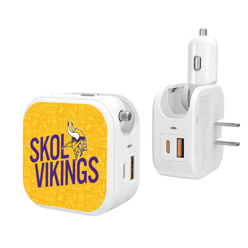 Minnesota Vikings 2024 Illustrated Limited Edition 2 in 1 USB Charger