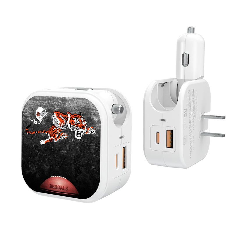 Cincinnati Bengals Historic Collection Legendary 2 in 1 USB Charger