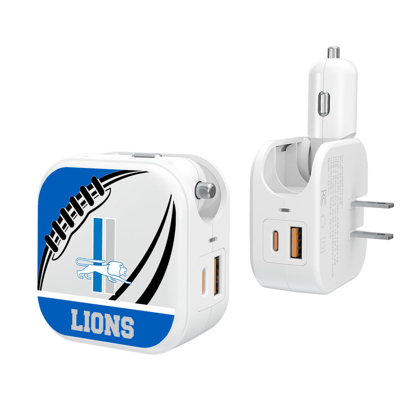 Detroit Lions Retro Passtime 2 in 1 USB Charger