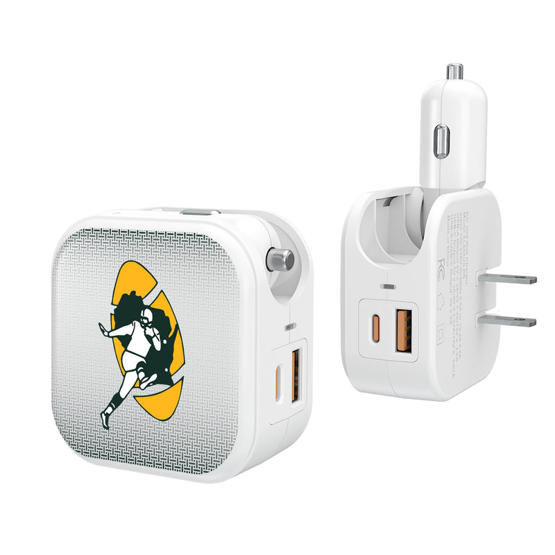 Green Bay Packers Historic Collection Linen 2 in 1 USB Charger