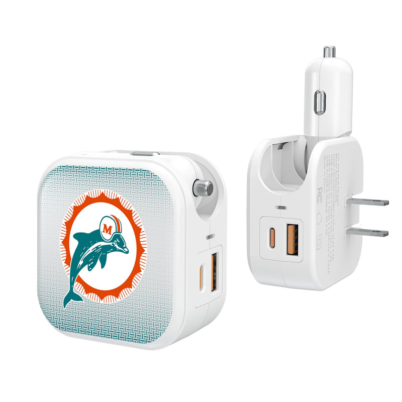 Miami Dolphins 1966-1973 Historic Collection Linen 2 in 1 USB Charger