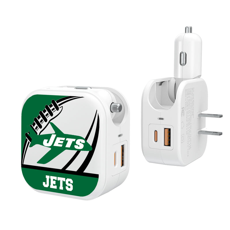 New York Jets 1963 Historic Collection Passtime 2 in 1 USB Charger