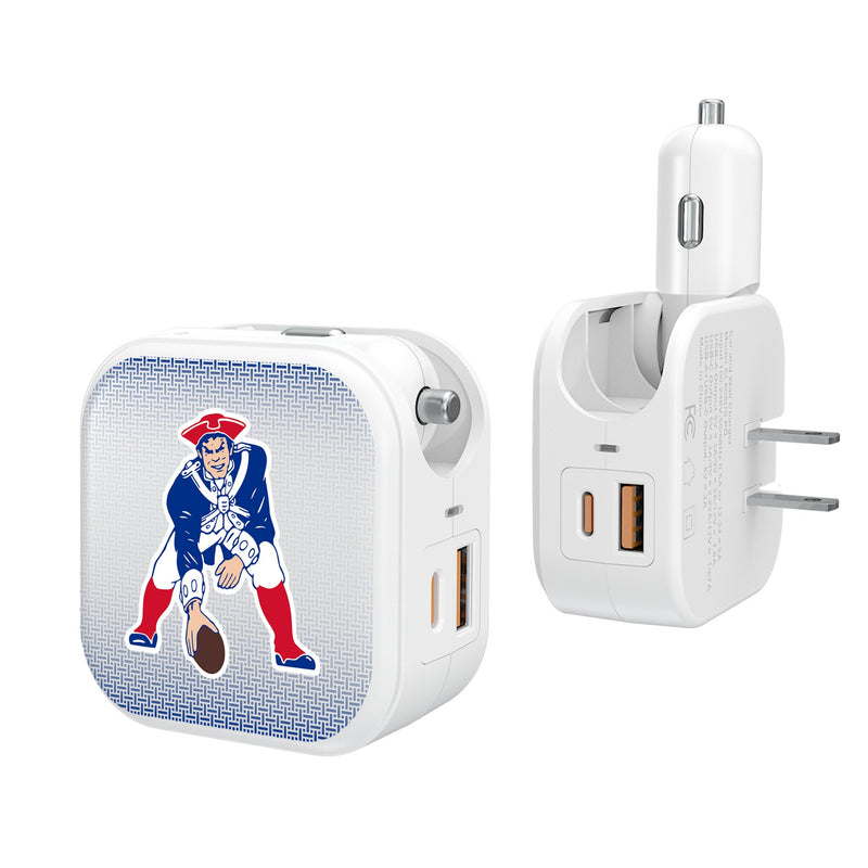 New England Patriots Historic Collection Linen 2 in 1 USB Charger