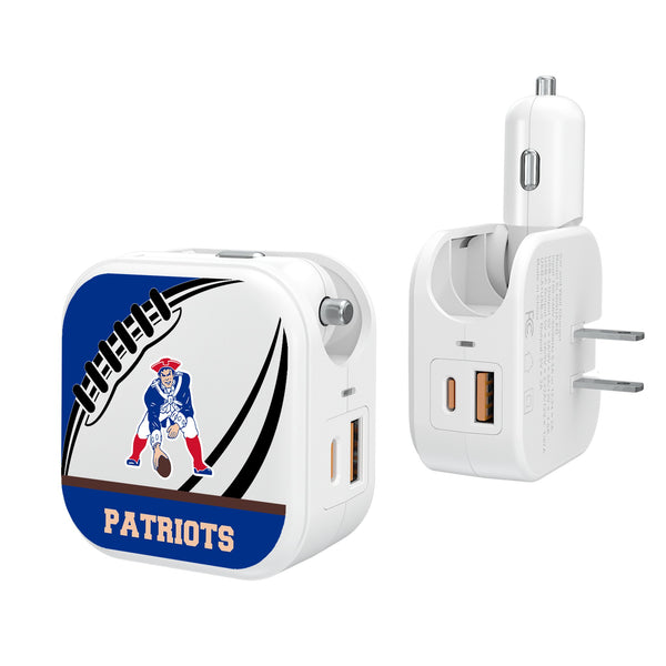 New England Patriots Historic Collection Passtime 2 in 1 USB Charger