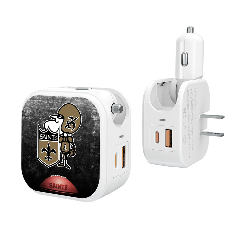 New Orleans Saints Historic Collection Legendary 2 in 1 USB Charger