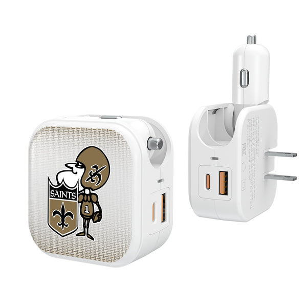 New Orleans Saints Historic Collection Linen 2 in 1 USB Charger