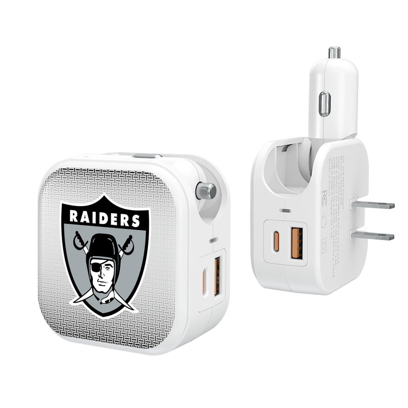 Oakland Raiders 1963 Historic Collection Linen 2 in 1 USB Charger