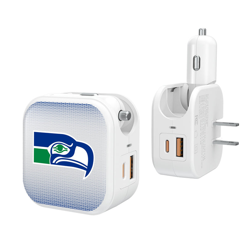 Seattle Seahawks Historic Collection Linen 2 in 1 USB Charger