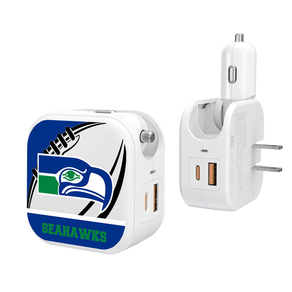 Seattle Seahawks Historic Collection Passtime 2 in 1 USB Charger