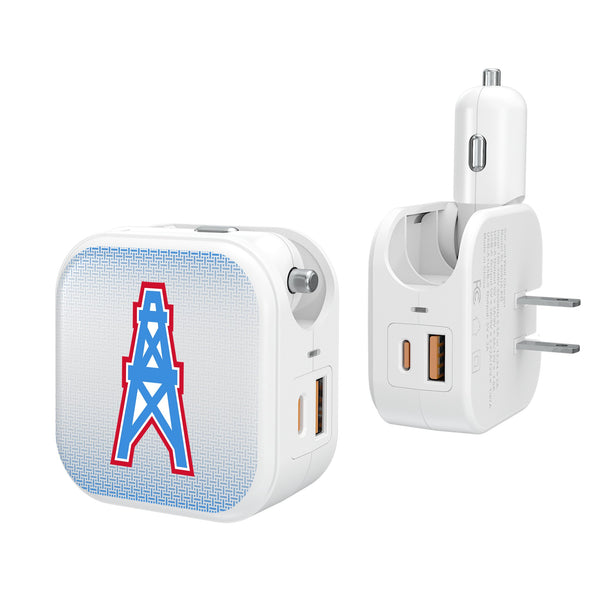 Houston Oilers Historic Collection Linen 2 in 1 USB Charger