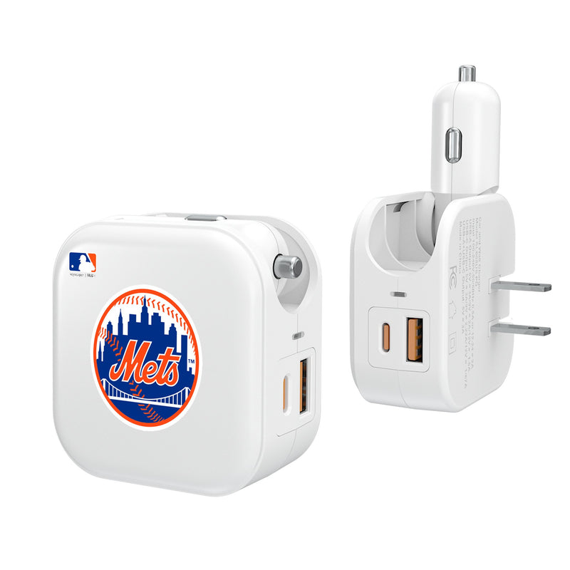 New York Mets Insignia 2 in 1 USB Charger