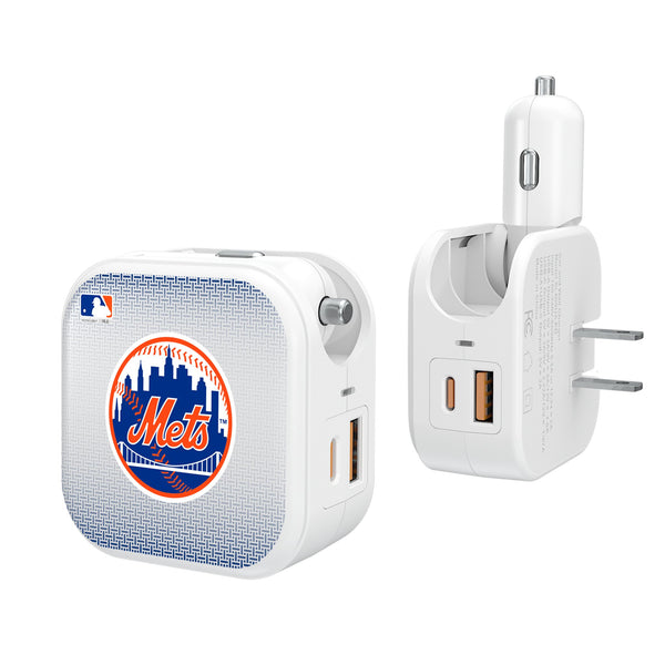 New York Mets Linen 2 in 1 USB Charger