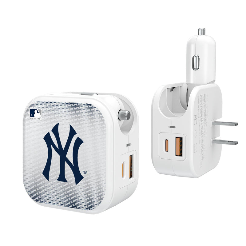 New York Yankees Linen 2 in 1 USB Charger