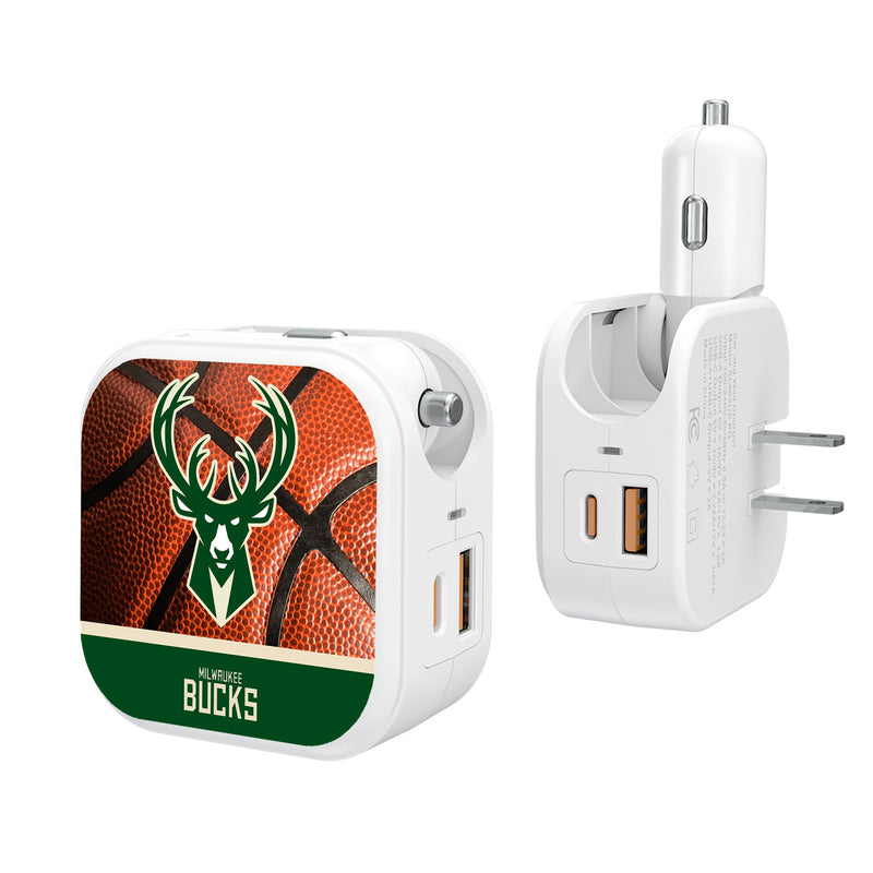 Milwaukee Bucks Basketball 2 in 1 USB Charger