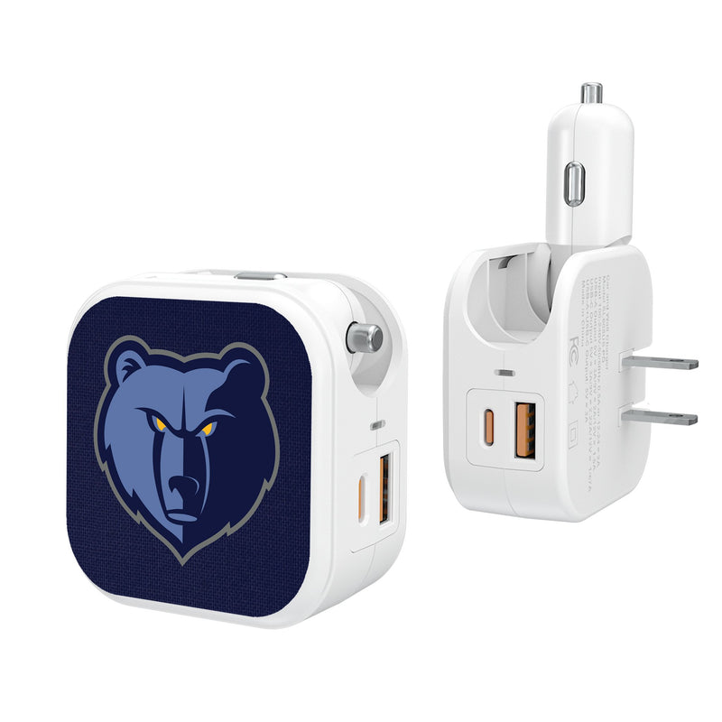 Memphis Grizzlies Solid 2 in 1 USB Charger