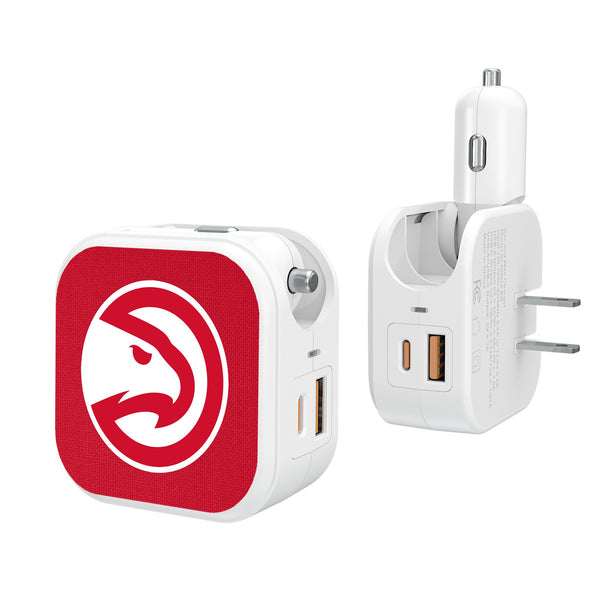 Atlanta Hawks Solid 2 in 1 USB Charger