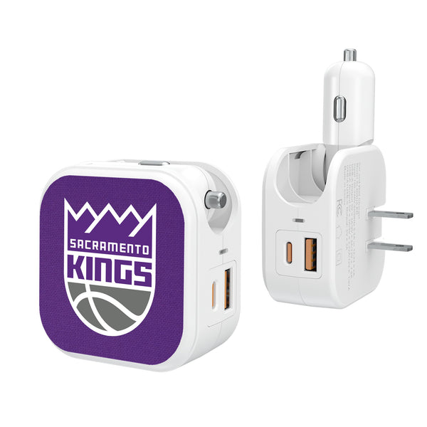 Sacramento Kings Solid 2 in 1 USB Charger